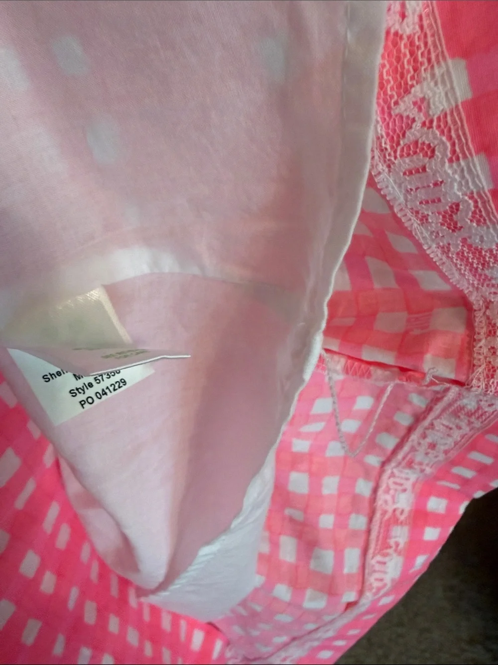 Lilly Pulitzer ❤️' Pink Gingham Sundress with Lace Trim